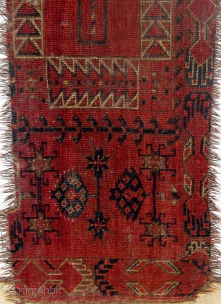 Archaic fragmented Ersari-Kirghiz large torba, 19th century, condition as seen, roughly 17" by 66".  Please ask for additional photos.             