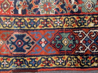 NW Persian Kurdish runner in fragmented condition, circa 1880.  Approximately 14 feet long. Please ask for additional photos.              