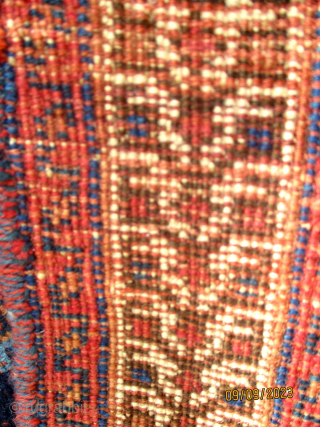 ANTIQUE AFSHAR RUG FROM THE REGION OF KIRMAN IN SOUTHERN PERSIA. The squarish shape is always a major factor in identifying Afshar weaving, both of their rugs and flat woven soumaks. Whereas  ...