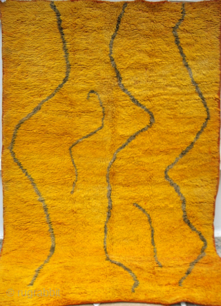 MOROCCAN MIDDLE ATLAS BERBER DOUBLE SIDED RUG. Both sides of this rare old tribal weaving are shown. It originates from the Beni Mguild Berber group of the Middle Atlas range east of  ...