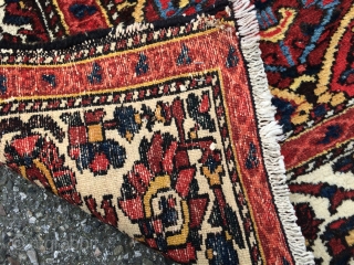 Persian Bakhtiari rug (1940s) from Chahar Mahal region. wool on cotton. nice pile and all good dyes. it measures 6'9" x 5'2"           