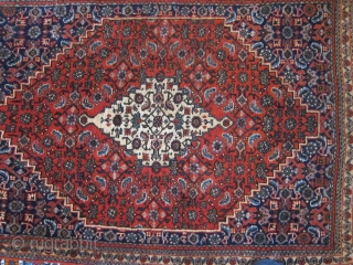 A nice old Bidjar poshti rug 41" x 29" with luscious wool and mellow colors in mint condition. Washed and ready to go..fine weave and very sturdy.      