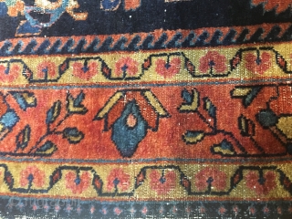 Antique Lilihan rug. Extremely fine weave with silky wool. Browns heavily corroded. This grade is sometimes ascribed to Armenian weavers who lived in the region in good old days before the esteemed  ...