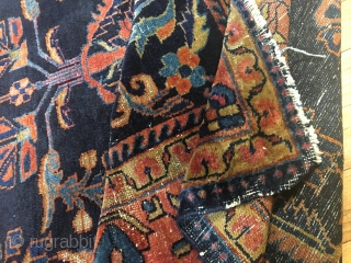 Antique Lilihan rug. Extremely fine weave with silky wool. Browns heavily corroded. This grade is sometimes ascribed to Armenian weavers who lived in the region in good old days before the esteemed  ...