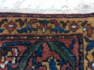 A 19th century fine quality Bakhtiari rug with ancient colors and incredible weave. Wool is what one expects from best Bakhtiari rugs. It has an inscription which reads made by Bakhtiari (عمل  ...
