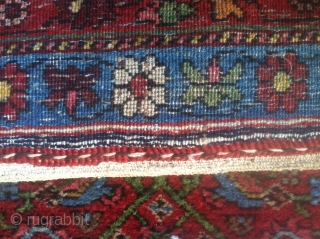 This Antique Bidjar rug might look ordinary with its Herati pattern design and central diamond medallion BUT in flesh it is much nicer than the typical antique Bidjar of its kind. The  ...