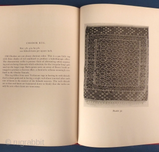 "Turkoman Rugs" by Amos Bateman Thacher, 1940, Hardback, Excellent condition.                       