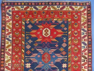 Caucasian Rug, Azerbaijani Lenkoran, c. 1900+/-,
68" X 54". Good condition but has light wear and bottom Guard Border is frayed out.
SOLD            