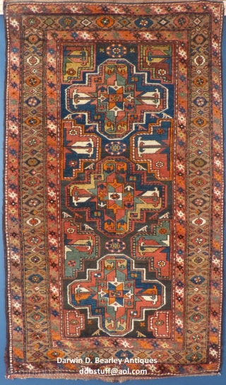 This is , I believe a Kurdish piece.
It measures 74" X 43".
It is in excellent condition with almost no wear aside from the one end.
I don't know its true age but it  ...