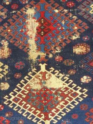 Antique Caucasian Prayer Rug, c. 1875-1900, Interesting but worn.
Price, more photos and details on request...SOLD                  