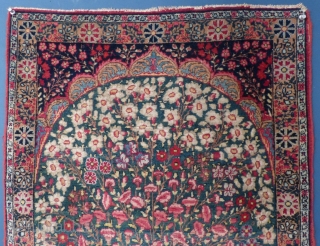 Small Kerman Millefiori (?) Prayer Rug, 32" X 23".
Good condition, Some low areas, Newer edging.
Email me for more info & price: ddbstuff@aol.com, SOLD
          