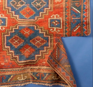 Kazak,
 19th Century,
 wool "as is",
 long tear on the right side and small tear on bottom.
SOLD                