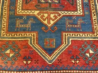 Large Antique Caucasian Kazak, Double Niche Rug, Wool, AS Is.

 Good condition and good pile throughout but it does have a corner missing.

It measures 84" X 63".

SOLD      