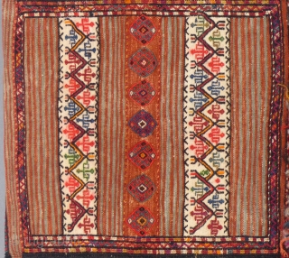 Complete set of finely woven Flat Woven Saddle Bags. Quchan Kurd, Northeast of Iran They measure 37" x 15". They seem to be in mint condition.
 It’s most likely early 20th Century.  ...
