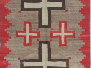 Navajo Weaving, Wool, c. 1890-1010, 73" X 42",
Great Condition, Great Design, Lots of "Lazy Lines"
Wearing Blanket Weight (?)

SOLD               