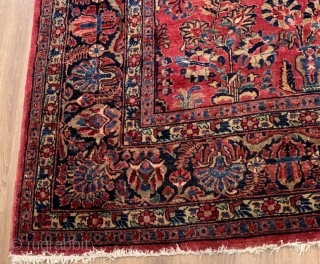This is a large room size antique Sarouk.
It dates from around the 1920's-30's.
It measures 14'7" X 9' 5".
It is in very good condition with very light wear.
SOLD
      
