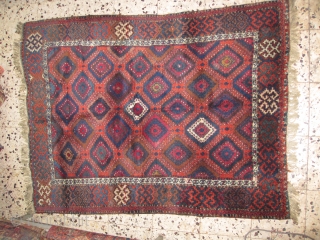 Late 19th Century Turkish Yoruk Full Pile Rug that truly reflects it’s wonderful colors. Not completely perpendicular and a great example of a totally original Turkish Yoruk rug with no repairs to  ...