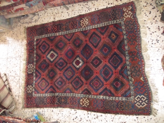 Late 19th Century Turkish Yoruk Full Pile Rug that truly reflects it’s wonderful colors. Not completely perpendicular and a great example of a totally original Turkish Yoruk rug with no repairs to  ...