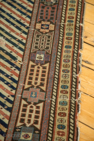 Shirvan Rug Runner Fragment, 1800s. Fragmented, as shown. Definitely an older piece. Great wool, awesome colors. 3'6" x 8'. Contact for more info.          