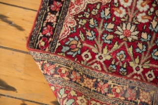 Kerman Pushti rug. Early 20th century. Good shape, showing some wear. 1'10" x 2'10". Contact for more info.               