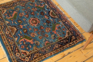 1920 Bibikabad. Great colors, great size. Even full pile across. Measures 2'10" x 3'4". Contact for more info.               