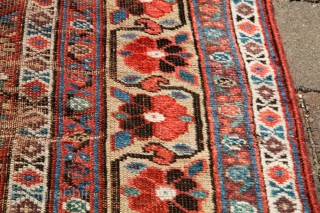 Mid 19th century maybe earlier Kurdish 6x8. Scattered wear and mends, professionally reduced in length.                  