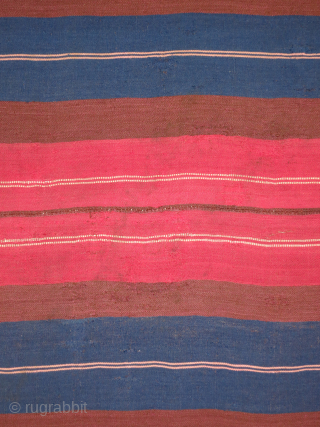 Bolivian woman's mantle (iscayo) 39 x 52 inches, 19th century, overall in very good condition with the exception of several small rewoven areas in the center bands. I find the "brown" bands  ...