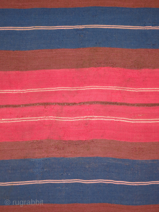 Bolivian woman's mantle (iscayo) 39 x 52 inches, 19th century, overall in very good condition with the exception of several small rewoven areas in the center bands. I find the "brown" bands  ...