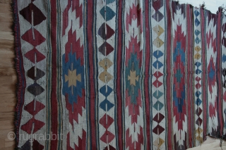 Anatolian kilim, Mut, 58 x 94 inches (148 x 239cm), I believe most Mut kilims are not very old( 19th-20th century). This example seems older and more interesting to me than most:  ...