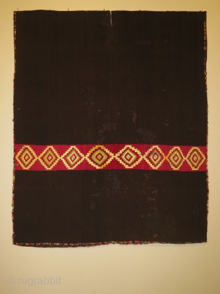 Pre-Columbian Inca man's tunic, Peru, camelid fiber warps and wefts, circa 1438-1572 AD. Condition: The surface of both sides has many distressed and damaged areas as can be seen in the images.  ...