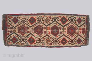 Anatolian kilim with 4 medallions woven in two pieces, 168 x 457cm, 17th/18th century. Kilims of this type are densely patterned with many small infilling motifs on the field. The colors in  ...