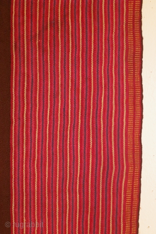 Bolivian Aymara man's mantle (llacota), 16th/17th century, 35 x 44 inches. Very good condition for its age: one small repair in the brown field of about 1/2 x 1 inche; some slightly  ...