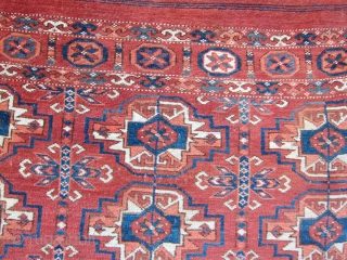 Nice small Turkman rug.                             