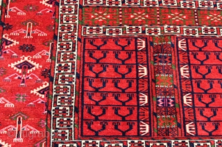 Tekke Turkmen Ensi, rare design C1890, 170 cm x 127 cm, Excellent condition.                    