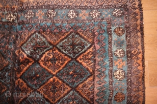 Afghan Baluch Sleeping rug Circa 1920, 208 x 184, Full pile, 2 part                    