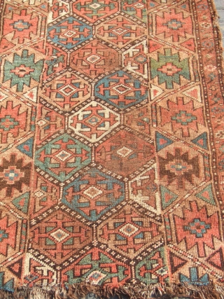 Kurdish rug fragment.Size: 188x95-cm /74.0x37.4-inches
Good luck to all
                         