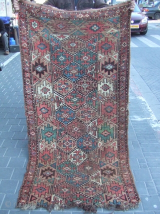 Kurdish rug fragment.Size: 188x95-cm /74.0x37.4-inches
Good luck to all
                         