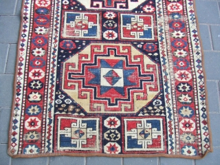 Caucasian rug fragment.Size:132x90-cm / 51.9x35.4-inches Good luck to all 
                       