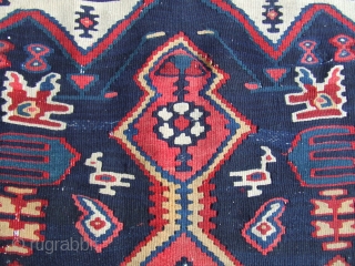 north-west Iranian Kurdish 'Senneh' kilim
size:150x115-cm / 59.0x45.2-inches condition:There is a hole in the carpet                   