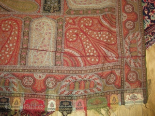 Antique Indian woven Kashmir shawl???size:344x156-cm 
ask                           