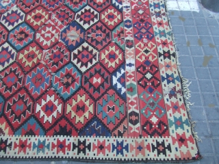 Caucasian Kilim Size: 320x184-cm /125.9x72.4-inches
The kilim has been fixed in some places(as you can see on the pictures)Very uniqe design!Good luck to all bidders -- Serious bidders only please


    