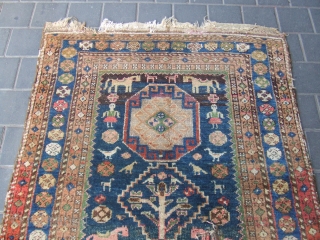 antique Caucasian or kurdish ? size 140x98-cm / 55.1x38.5-inches ask 
                      