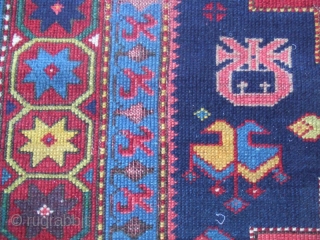 Rare Antique Caucasian Area Rug Carpet wool 1880 stunning antique Caucasian rug Very uniqe design! Size:230x146-cm  / 90.5x57.4-inches Good luck to all 
         