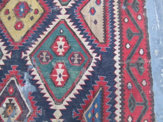 Caucasian kilim fragment size:163x130-cm /64.1x51.1-inches Ask about this 

                        