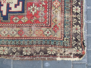  Antique Caucasian Rug size:150x96-cm / 59.0x37.7-inches
                          