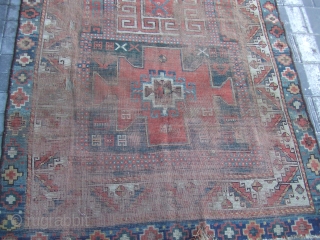 
Antique Caucasian Rug size:174x105-cm / 68.5x41.3-cm ask 
                         