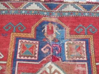 Antique Caucasian kazak prayer rug Size: 147x118-cm / 57.8x46.4-inches
The carpet has been fixed in some places(as you can see on the pictures)
Good luck to all Best Offer      