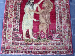 Lavar carman Persian antiqe size:68x60-cm ask                           