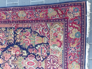 Persian kashan rug size: 200x131-cm                            