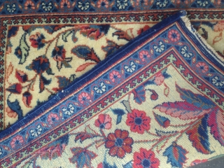 Small Persian kashan size:44x43-cm                             